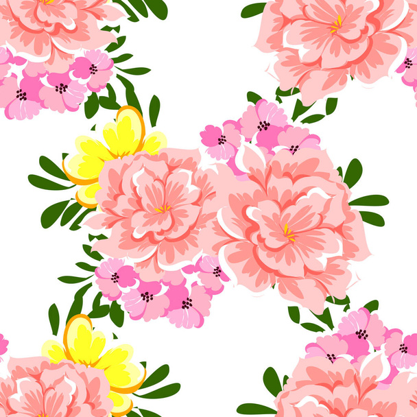 pattern with floral elements - Vektor, Bild