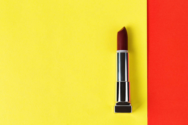 Open dark red lipstick - Φωτογραφία, εικόνα