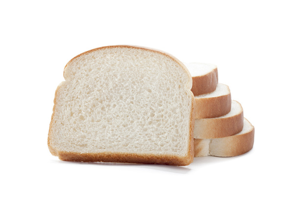 four bread slices on white - Photo, Image