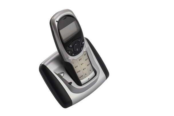 コードレスの自宅の電話、白い背景で隔離 - 写真・画像