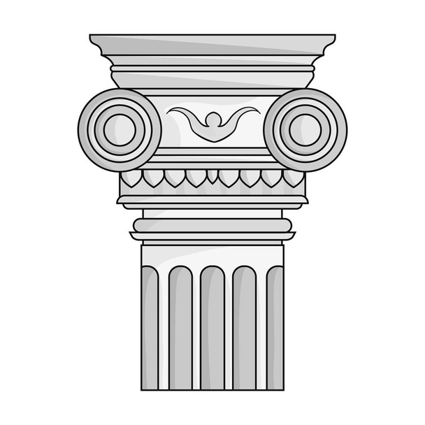 Column icon in monochrome style isolated on white background. Architect symbol stock vector illustration. - Vector, imagen