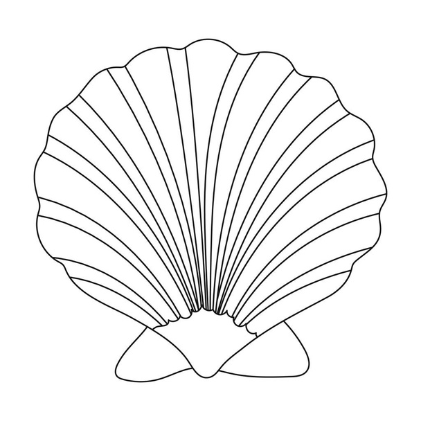 Prehistoric seashell icon in outline style isolated on white background. Dinosaurs and prehistoric symbol stock vector illustration. - Vector, imagen