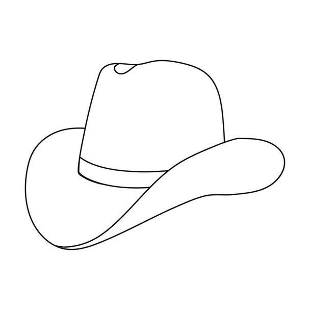 Cowboy hat icon in outline style isolated on white background. Rodeo symbol stock vector illustration. - Vektor, Bild