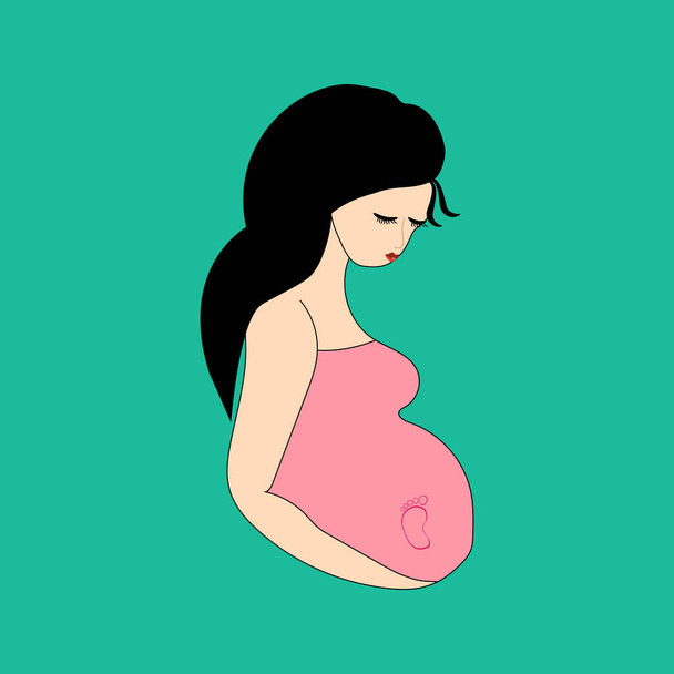 Mujer embarazada ilustración
 - Vector, Imagen