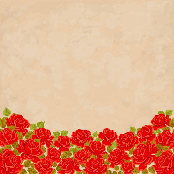 Πρόσκληση, πρότυπο ευχετήριας κάρτας με τριαντάφυλλα. διάνυσμα - Διάνυσμα, εικόνα