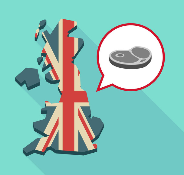 Térkép Egyesült Királyság steak ikonnal - Vektor, kép
