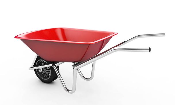 3d rendered image of wheelbarrow on white background - Фото, зображення