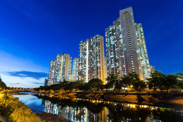 hong kong stad 's nachts  - Foto, afbeelding