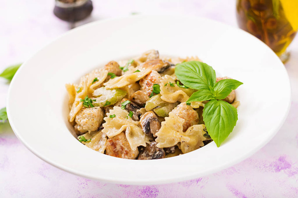 Pasta with meatballs and mushrooms - Photo, Image