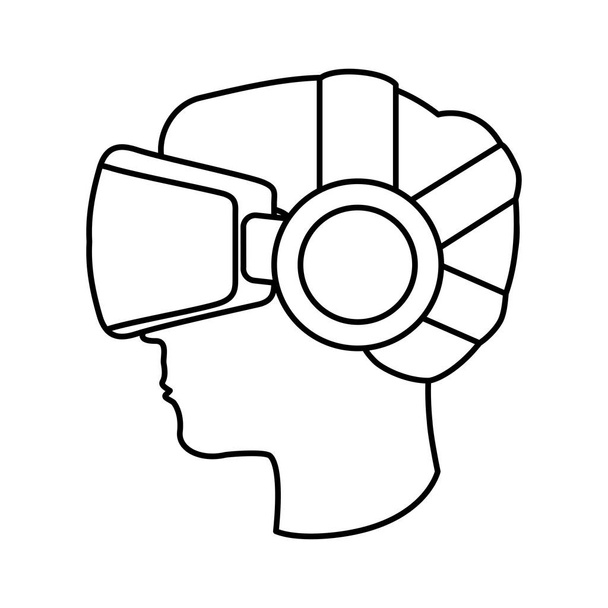 Persona con gafas de realidad aumentada
 - Vector, Imagen