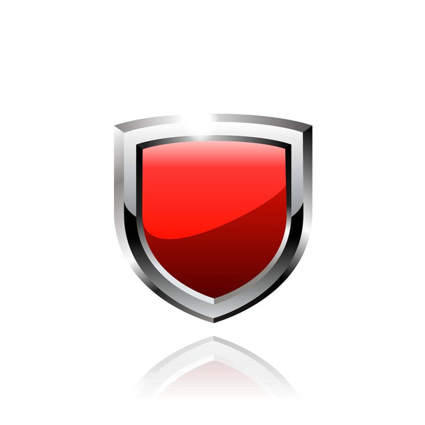 red shield vector icon. - Vetor, Imagem