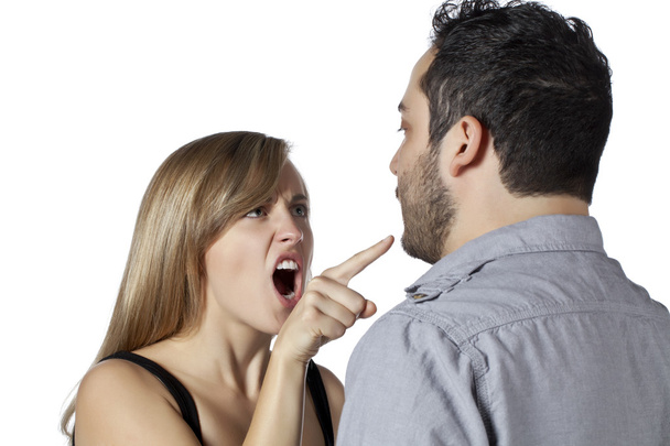 menina gritando para seu namorado
 - Foto, Imagem