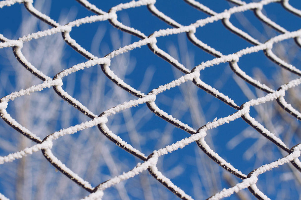 κατεψυγμένα μεταλλικό φράχτη μοτίβο - Φωτογραφία, εικόνα