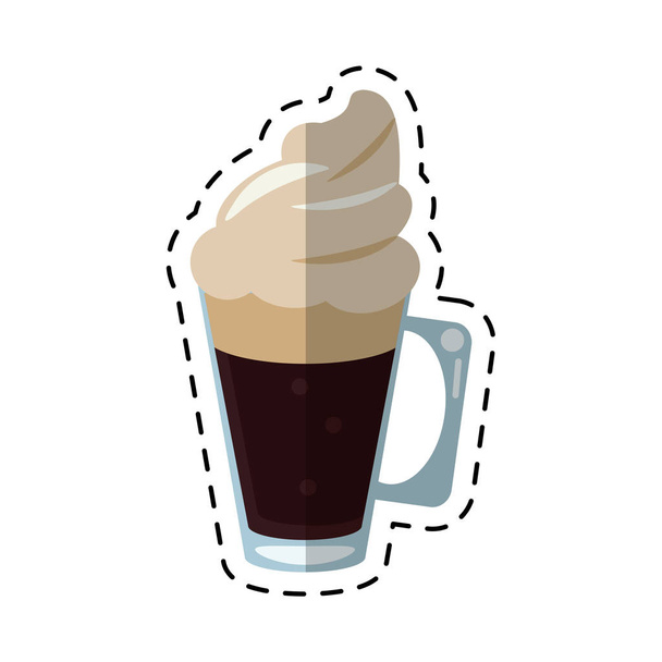 šálek kávy s mlékem cream-cut line - Vektor, obrázek
