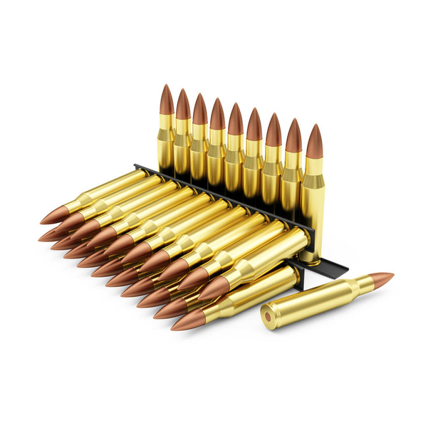 set of golden bullets  - Фото, изображение