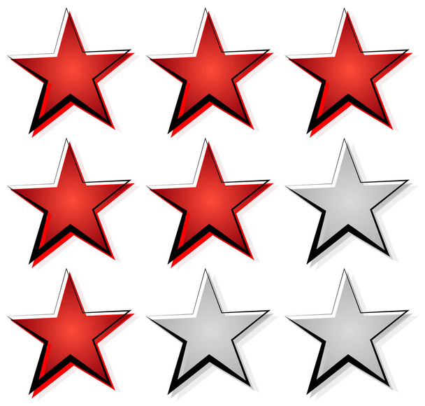 Star rating with 3 stars. - Vector, Image