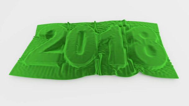 L'année prochaine 2018 signe vert velours enveloppé
  - Photo, image