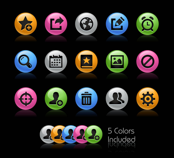 Communicatie Interface Icons - Gelcolor serie - Vector, afbeelding