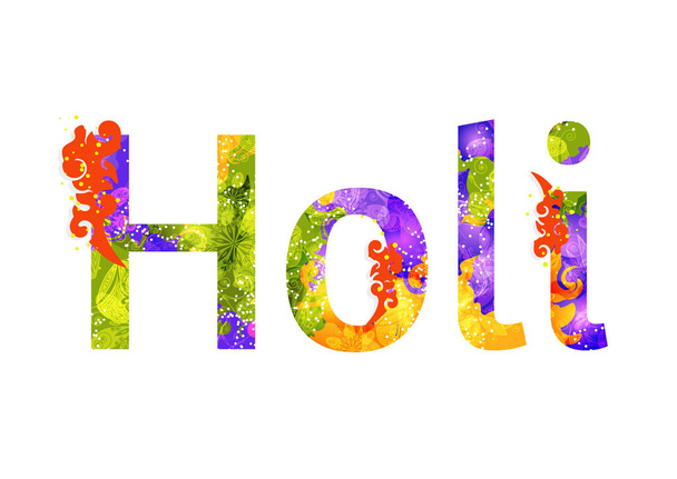 Palavra Holi com padrão abstrato multicolor
. - Vetor, Imagem