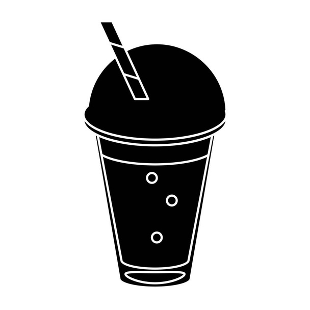 frappe café paja sacar contenedor pictograma
 - Vector, Imagen