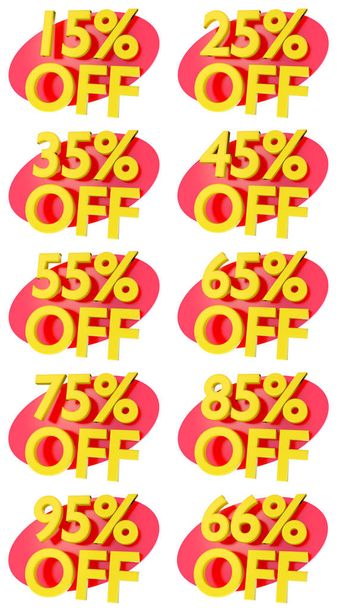 percentage ondertekent promotie aanbieding voor verkoop goedkope 3d illustratie - Foto, afbeelding