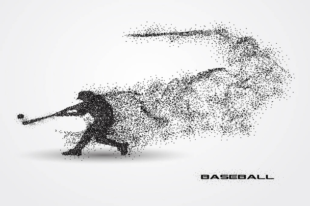 hráč baseballu silueta z částic - Vektor, obrázek