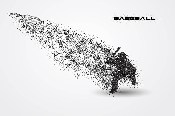 Baseball-soitin siluetti hiukkasesta
 - Vektori, kuva