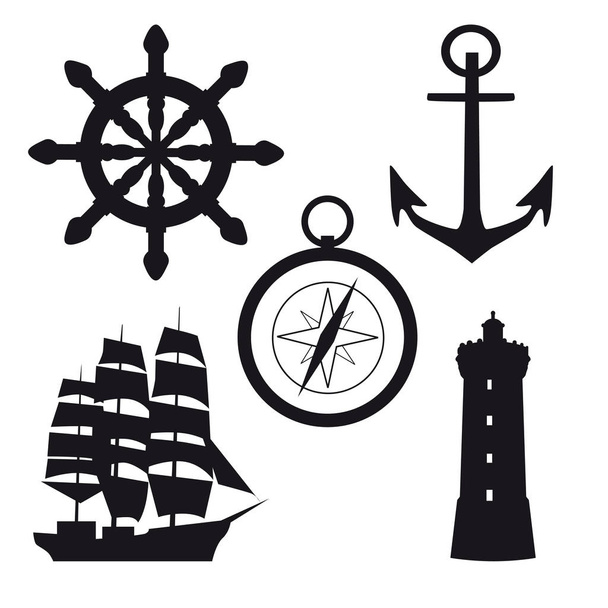 Marine icons set - Vetor, Imagem