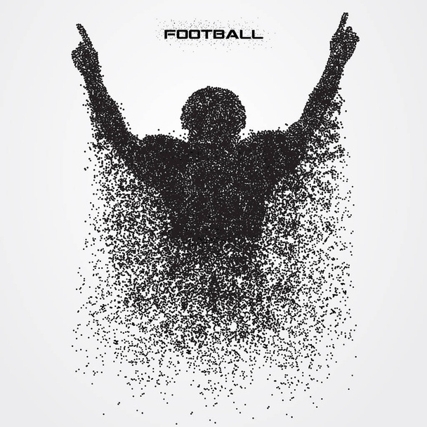 粒子からシルエットのフットボール選手 - ベクター画像