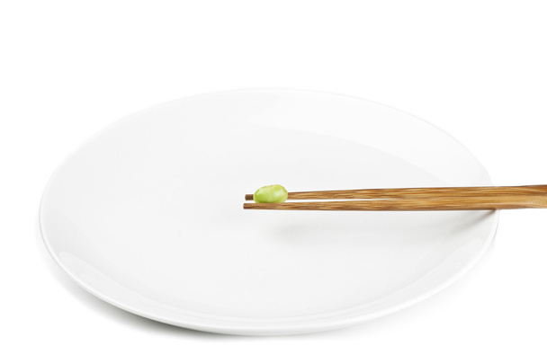 箸で緑豆 - 写真・画像
