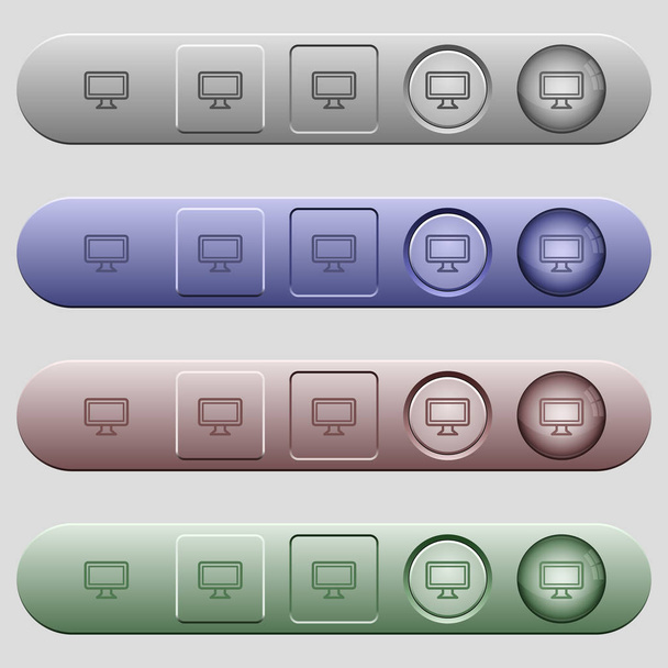 Monitor icons on menu bars - Vektör, Görsel