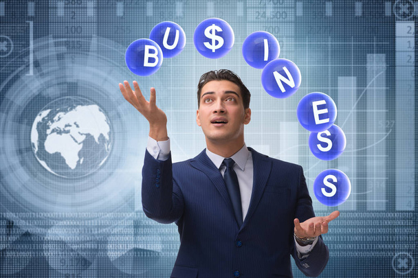 Businessman juggling between various priorities in business - Photo, Image