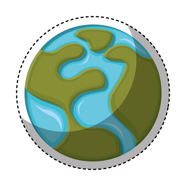 wereld planeet aarde pictogram - Vector, afbeelding