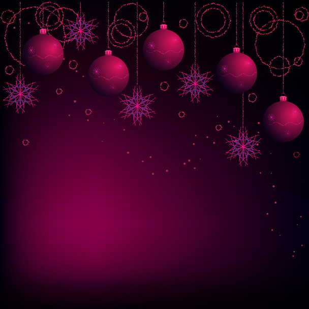 Dark pink and violet christmas background - Διάνυσμα, εικόνα