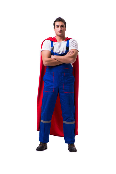 Super hero repairman isolated on the white - Фото, зображення