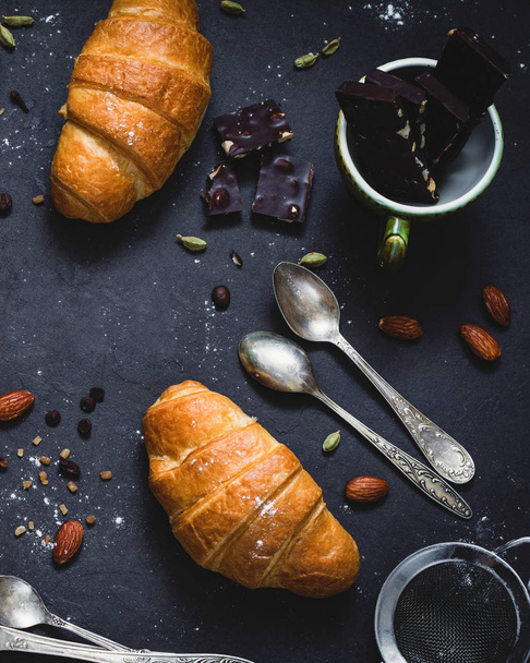 Croissants with chocolate - Photo, image
