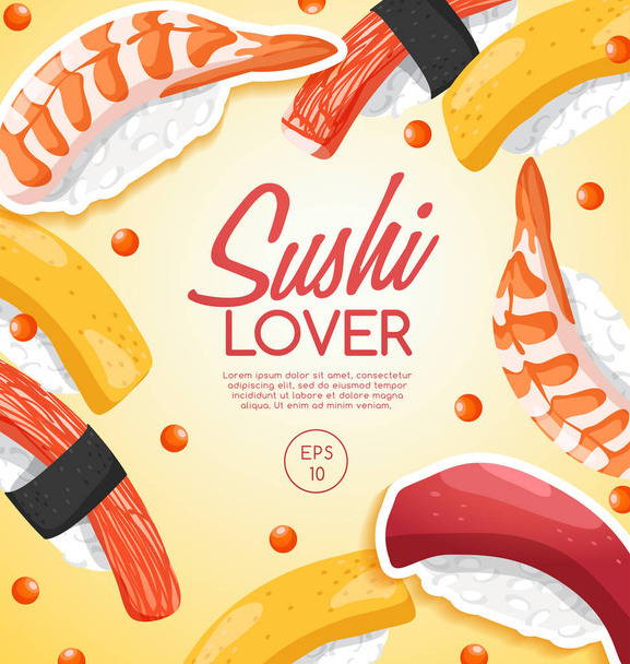 Sushi Rolls Elements - Вектор, зображення