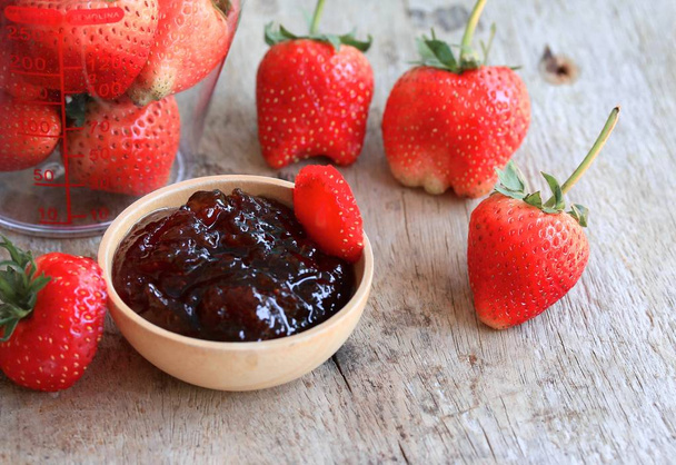 strawberry jam with fresh - Photo, Image