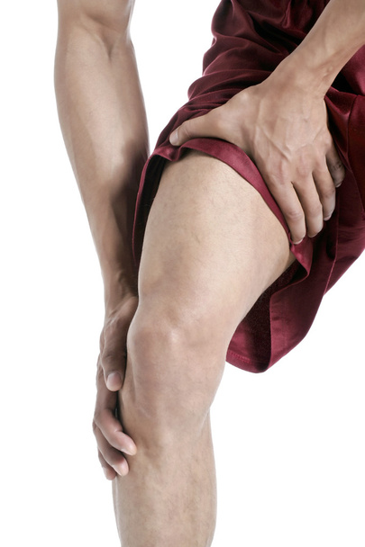guy suffering knee pain close up - Fotografie, Obrázek