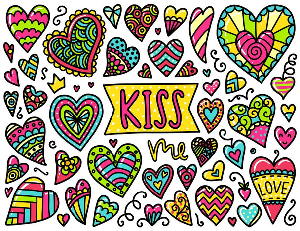 Doodles cute valentines elements - Vector, afbeelding
