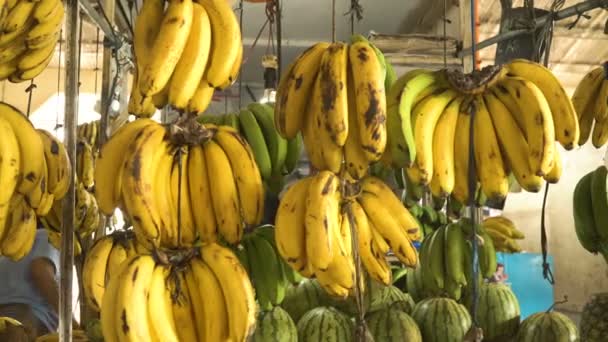 a gyümölcs piac banán - Felvétel, videó