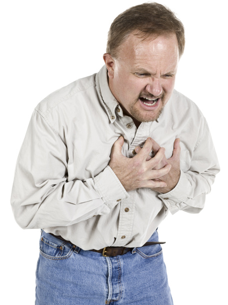 hartaanval teken oude man - Foto, afbeelding