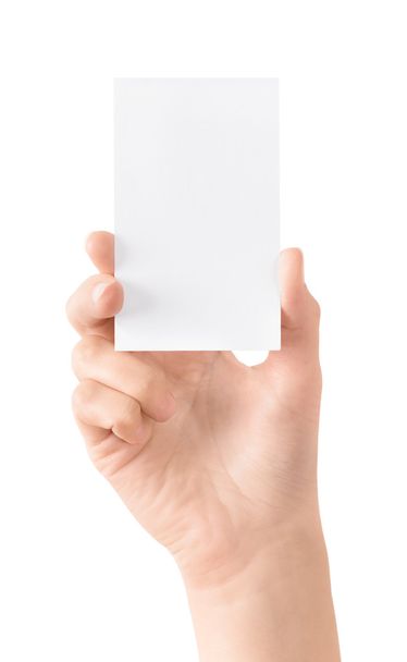 Blank visit card in hand isolated - Φωτογραφία, εικόνα