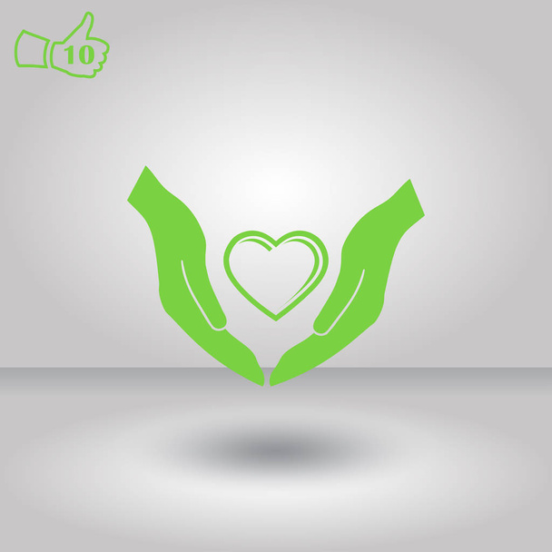 Srdce na ikonu webové ruky - Vektor, obrázek