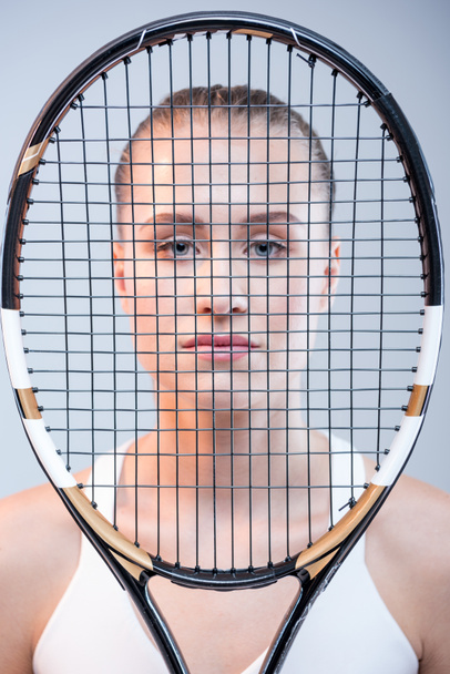 az ütős teniszezőnő - Fotó, kép