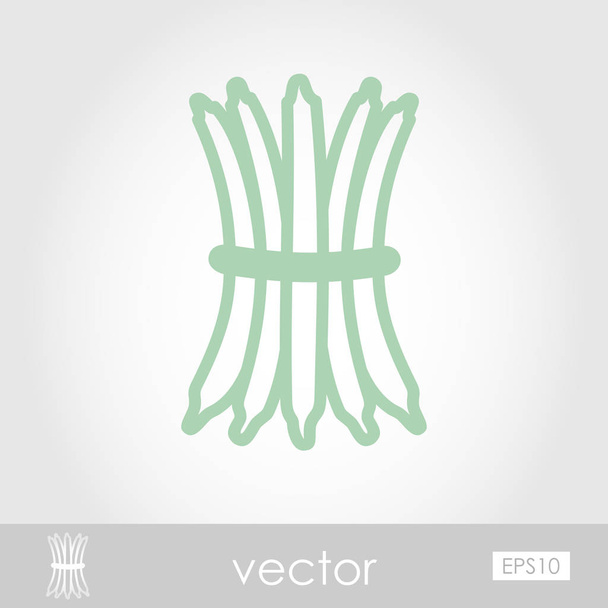 Green bean overzicht pictogram. Plantaardige vector - Vector, afbeelding