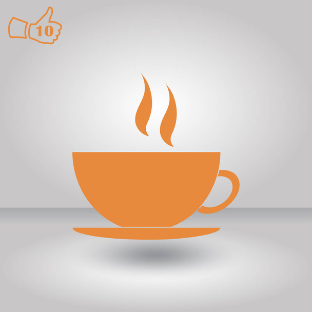 Tasse à café vecteur icône plate. Une tasse de thé. tasse de café icône image
. - Vecteur, image