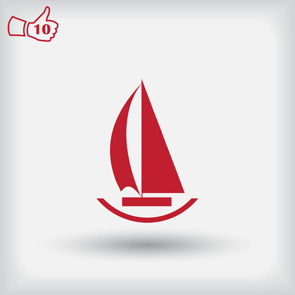Vector sail boat Icon. Web vector style. - Vector, Image