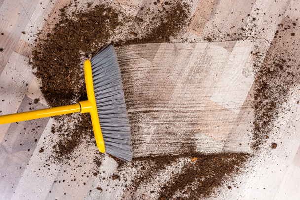 Broom sweeping floor  - Photo, Image