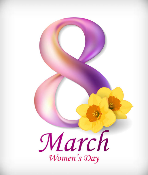 8 March International Womens Day. Greeting card - Vektor, Bild